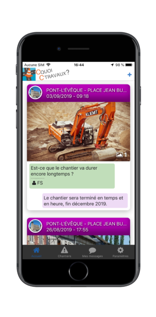 application mobile travaux autour de moi